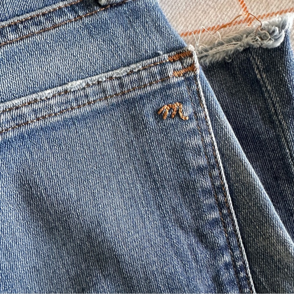 Madewell 9” High Rise Blue Skinny Distressed Jeans with Stretch - Picture 10 of 13